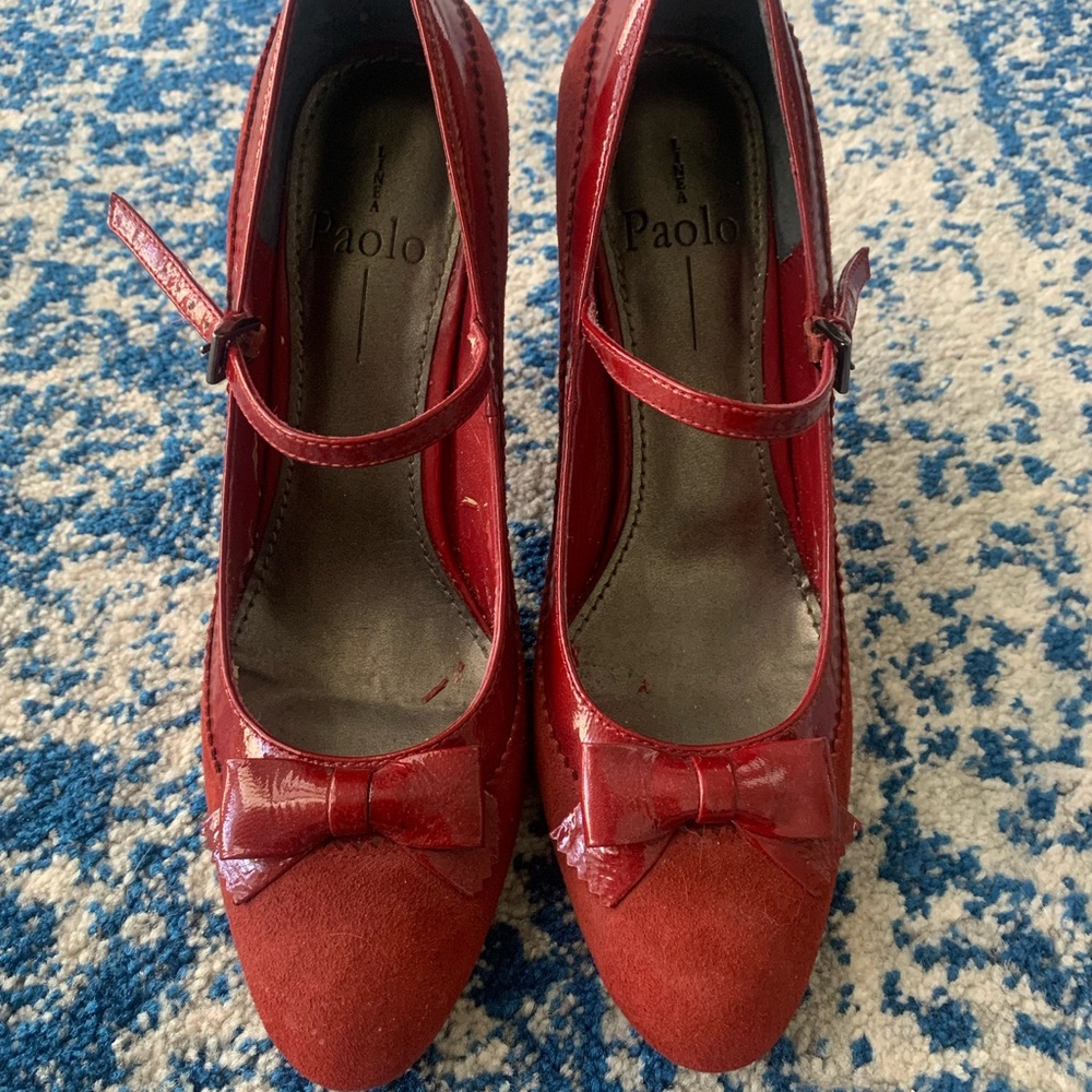 Paolo Red Suede Pumps